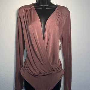 Free People Intimately Bodysuit Mauve Size L NWT